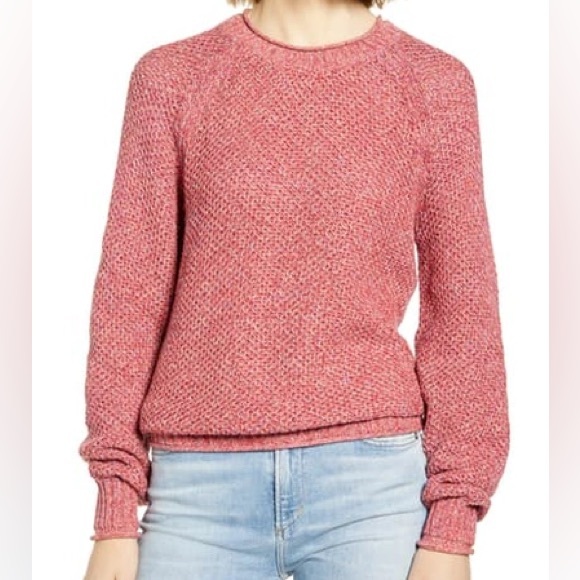 Faherty Brand Sausalito Mixed Stitch Rolled Crewneck Sweater